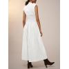imageCicy Bell Womens V Neck Casual Dressy Jumpsuits Smocked Zip Up Sleeveless Wide Leg Jumpsuit Summer Teacher Work OutfitWhite
