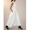 imageCicy Bell Womens V Neck Casual Dressy Jumpsuits Smocked Zip Up Sleeveless Wide Leg Jumpsuit Summer Teacher Work OutfitWhite