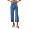 imageCicy Bell Womens High Waisted Cropped Jeans Trendy Stretchy Button Fly Straight Wide Leg Capri Denim PantsBlue