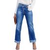 imageCicy Bell Womens High Waisted Crossover Jeans 2024 Straight Leg Stretch Casual Cuffed Denim PantsLight Blue