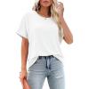 imageCicy Bell Womens Oversized Tshirts Summer Casual Short Sleeve Round Neck Tops Loose Fit Basic Tee ShirtsWhite