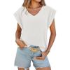 imageCicy Bell Womens Summer Cap Sleeve T Shirts Casual V Neck Tops Loose Fit Basic TeesWhite