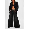 imageCicy Bell Womens Baggy Wide Leg Jeans High Waisted Boyfriend Loose Fit Bell Bottom Stretchy Denim Pants with PocketsBlack