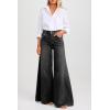 imageCicy Bell Womens Baggy Wide Leg Jeans High Waisted Boyfriend Loose Fit Bell Bottom Stretchy Denim Pants with PocketsBlack