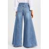 imageCicy Bell Womens Baggy Wide Leg Jeans High Waisted Boyfriend Loose Fit Bell Bottom Stretchy Denim Pants with PocketsBlue