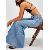 imageCicy Bell Womens Baggy Wide Leg Jeans High Waisted Boyfriend Loose Fit Bell Bottom Stretchy Denim Pants with PocketsLight Blue