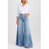 imageCicy Bell Womens Baggy Wide Leg Jeans High Waisted Boyfriend Loose Fit Bell Bottom Stretchy Denim Pants with PocketsLight Blue