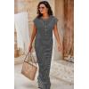 imageCicy Bell Womens Casual Striped Jumpsuits Summer Cap Sleeve Wide Leg Jumper Romper Button Down Travel Beach OutfitsBlack