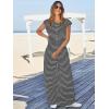 imageCicy Bell Womens Casual Striped Jumpsuits Summer Cap Sleeve Wide Leg Jumper Romper Button Down Travel Beach OutfitsBlack