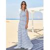 imageCicy Bell Womens Casual Striped Jumpsuits Summer Cap Sleeve Wide Leg Jumper Romper Button Down Travel Beach OutfitsBlue