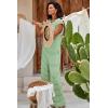 imageCicy Bell Womens Casual Striped Jumpsuits Summer Cap Sleeve Wide Leg Jumper Romper Button Down Travel Beach OutfitsGreen