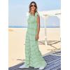 imageCicy Bell Womens Casual Striped Jumpsuits Summer Cap Sleeve Wide Leg Jumper Romper Button Down Travel Beach OutfitsGreen