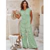 imageCicy Bell Womens Casual Striped Jumpsuits Summer Cap Sleeve Wide Leg Jumper Romper Button Down Travel Beach OutfitsGreen