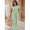 imageCicy Bell Womens Casual Striped Jumpsuits Summer Cap Sleeve Wide Leg Jumper Romper Button Down Travel Beach OutfitsGreen