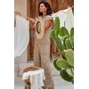 imageCicy Bell Womens Casual Striped Jumpsuits Summer Cap Sleeve Wide Leg Jumper Romper Button Down Travel Beach OutfitsKhaki