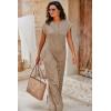 imageCicy Bell Womens Casual Striped Jumpsuits Summer Cap Sleeve Wide Leg Jumper Romper Button Down Travel Beach OutfitsKhaki