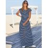 imageCicy Bell Womens Casual Striped Jumpsuits Summer Cap Sleeve Wide Leg Jumper Romper Button Down Travel Beach OutfitsNavy