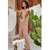 imageCicy Bell Womens Casual Striped Jumpsuits Summer Cap Sleeve Wide Leg Jumper Romper Button Down Travel Beach OutfitsRed