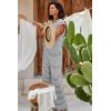 imageCicy Bell Womens Casual Striped Jumpsuits Summer Cap Sleeve Wide Leg Jumper Romper Button Down Travel Beach OutfitsWhite