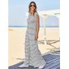 imageCicy Bell Womens Casual Striped Jumpsuits Summer Cap Sleeve Wide Leg Jumper Romper Button Down Travel Beach OutfitsWhite