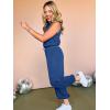 imageCicy Bell Womens Casual Zip Up Jumpsuits Sleeveless Summer Workout Romper Drawstring Elastic Waist Loose Fit OutfitsNavy