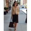imageCicy Bell Womens Cropped Blazer Jacket Long Sleeve Work Trendy Casual Tops Double Buckle Collarless JacketsCamel