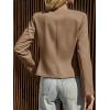 imageCicy Bell Womens Cropped Blazer Jacket Long Sleeve Work Trendy Casual Tops Double Buckle Collarless JacketsCamel