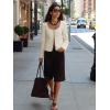 imageCicy Bell Womens Cropped Blazer Jacket Long Sleeve Work Trendy Casual Tops Double Buckle Collarless JacketsLight Khaki