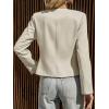 imageCicy Bell Womens Cropped Blazer Jacket Long Sleeve Work Trendy Casual Tops Double Buckle Collarless JacketsLight Khaki