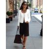 imageCicy Bell Womens Cropped Blazer Jacket Long Sleeve Work Trendy Casual Tops Double Buckle Collarless JacketsWhite