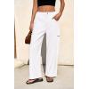 imageCicy Bell Womens High Waisted Baggy Jeans Side Cut Out Wide Leg Stretchy Trendy Denim Pants with PocketsWhite