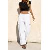 imageCicy Bell Womens High Waisted Baggy Jeans Side Cut Out Wide Leg Stretchy Trendy Denim Pants with PocketsWhite
