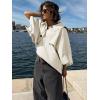 imageCicy Bell Womens Oversized Cropped Trench Coats Single Breasted 34 Cape Sleeve Trendy Casual Jackets Button up OuterwearBeige