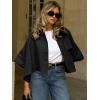 imageCicy Bell Womens Oversized Cropped Trench Coats Single Breasted 34 Cape Sleeve Trendy Casual Jackets Button up OuterwearBlack