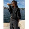 imageCicy Bell Womens Oversized Cropped Trench Coats Single Breasted 34 Cape Sleeve Trendy Casual Jackets Button up OuterwearBlack