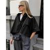 imageCicy Bell Womens Oversized Cropped Trench Coats Single Breasted 34 Cape Sleeve Trendy Casual Jackets Button up OuterwearBlack