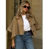 imageCicy Bell Womens Oversized Cropped Trench Coats Single Breasted 34 Cape Sleeve Trendy Casual Jackets Button up OuterwearCamel