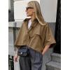 imageCicy Bell Womens Oversized Cropped Trench Coats Single Breasted 34 Cape Sleeve Trendy Casual Jackets Button up OuterwearCamel