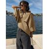 imageCicy Bell Womens Oversized Cropped Trench Coats Single Breasted 34 Cape Sleeve Trendy Casual Jackets Button up OuterwearCamel