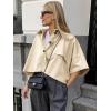 imageCicy Bell Womens Oversized Cropped Trench Coats Single Breasted 34 Cape Sleeve Trendy Casual Jackets Button up OuterwearKhaki