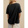 imageCicy Bell Womens Oversized Scoop Neck Tshirts Short Sleeve Summer Trendy Casual Tops Loose Fit Boyfriend Tunic Tee ShirtBlack