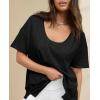 imageCicy Bell Womens Oversized Scoop Neck Tshirts Short Sleeve Summer Trendy Casual Tops Loose Fit Boyfriend Tunic Tee ShirtBlack