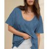 imageCicy Bell Womens Oversized Scoop Neck Tshirts Short Sleeve Summer Trendy Casual Tops Loose Fit Boyfriend Tunic Tee ShirtBlue Grey