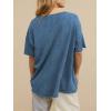 imageCicy Bell Womens Oversized Scoop Neck Tshirts Short Sleeve Summer Trendy Casual Tops Loose Fit Boyfriend Tunic Tee ShirtBlue Grey