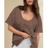 imageCicy Bell Womens Oversized Scoop Neck Tshirts Short Sleeve Summer Trendy Casual Tops Loose Fit Boyfriend Tunic Tee ShirtCoffee