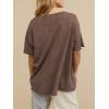 imageCicy Bell Womens Oversized Scoop Neck Tshirts Short Sleeve Summer Trendy Casual Tops Loose Fit Boyfriend Tunic Tee ShirtCoffee