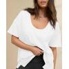 imageCicy Bell Womens Oversized Scoop Neck Tshirts Short Sleeve Summer Trendy Casual Tops Loose Fit Boyfriend Tunic Tee ShirtWhite