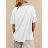 imageCicy Bell Womens Oversized Scoop Neck Tshirts Short Sleeve Summer Trendy Casual Tops Loose Fit Boyfriend Tunic Tee ShirtWhite
