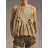 imageCicy Bell Womens Peplum Babydoll Tank Tops Summer Sleeveless Loose T Shirts Casual Shirred Flowy TopsKhaki