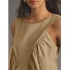 imageCicy Bell Womens Peplum Babydoll Tank Tops Summer Sleeveless Loose T Shirts Casual Shirred Flowy TopsKhaki